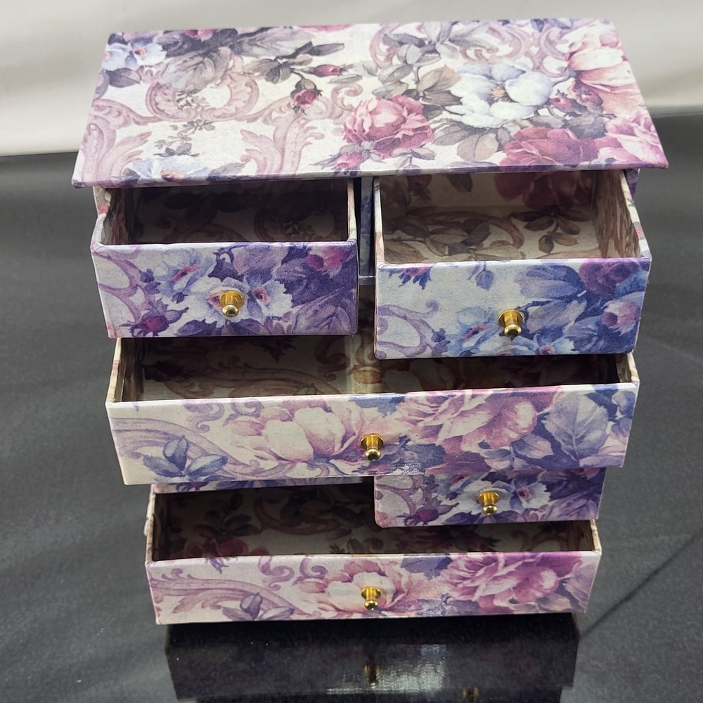6 Slot Velvet Glass Jewelery Box Ring Earrings Holder Organizer Storage Case